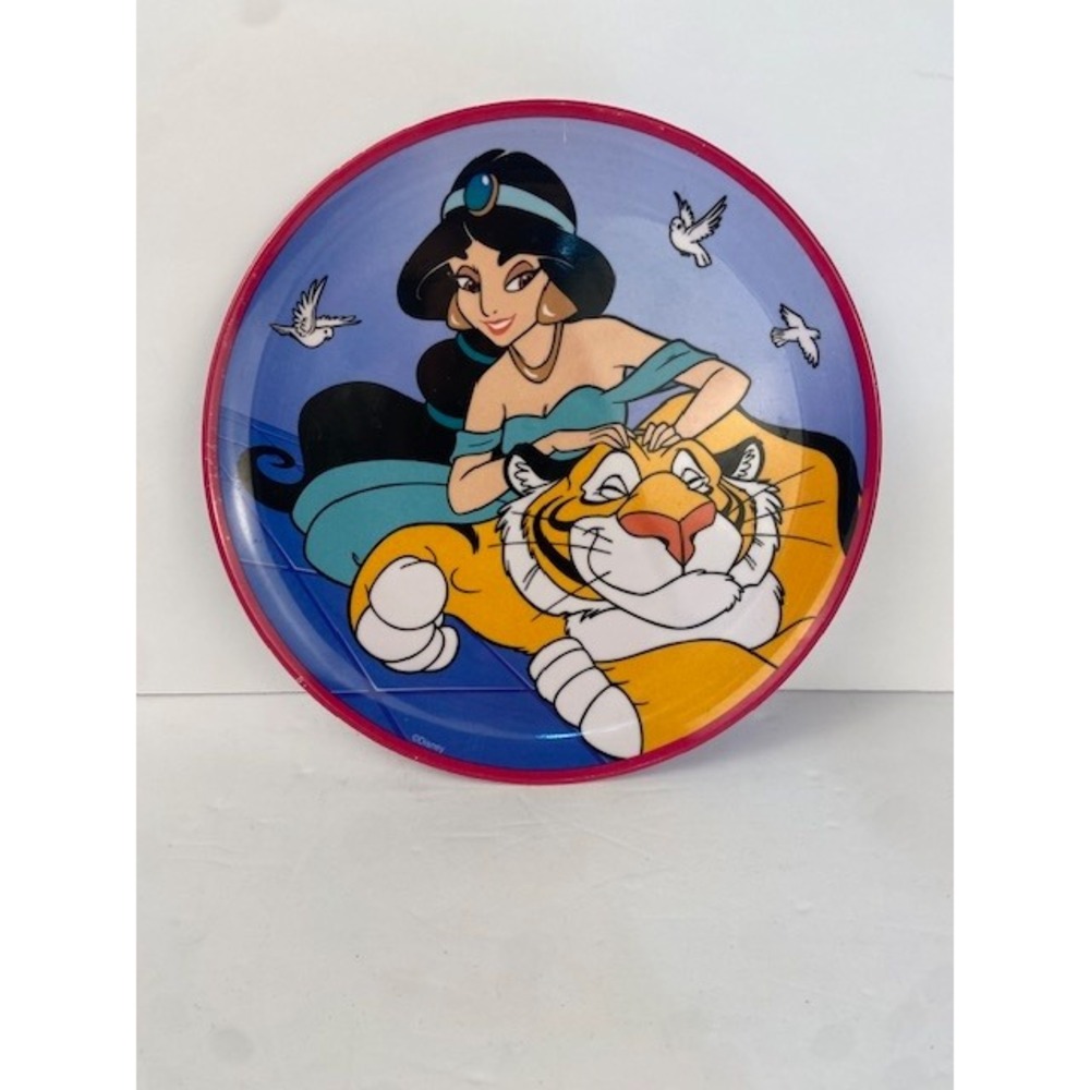 Vintage Zak Designs Disney Aladdin Princess Jasmine Rajah Melamine Plate 8 Inch